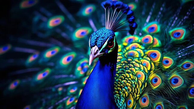 Close-up of exotic peacock