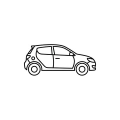 Fototapeta premium Automobile Silhouette Icon Elegant Hatchback Car Minimalist Line Art Transport Design