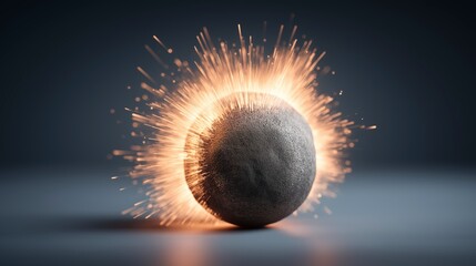 A dynamic display of energy radiates from a spherical object, symbolizing the explosive potential of data in technology and innovation