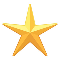 Obraz premium illustration of shiny yellow star shape element. Stylized 3D yellow star icon.