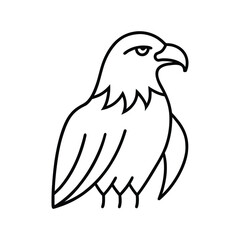 Stylized Eagle Line Art Illustration Vector Graphic on White Background