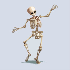 Human skeleton dancing Halloween holiday