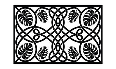 Monstera Leaf Celtic Pattern Vector Design