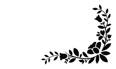 One-Side Floral Border Silhouette Laser Cut Invitation 