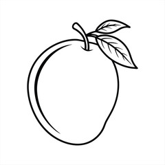 Elegant apple outline drawing for coloring books and educational materials