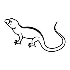 Elegant lizard illustration on white background perfect for design projects