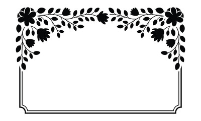 Top Floral Edge Laser Cut Card Design Elegant Flower Border Vector Template for Wedding and Greeting Cards