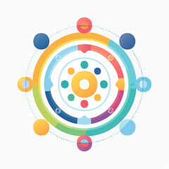 Obraz premium Colorful circular process diagram with cycle elements