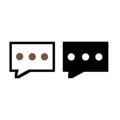 Chat Bubble Icon Set – Communication and Message Symbol in Minimal Style