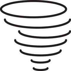 Abstract Tornado Shape With Concentric Rings On Transparent Background Represents Vortex And...