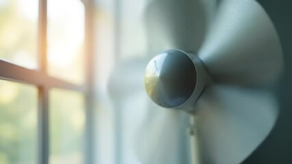 Electric fan near a window.