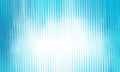 Vibrant Blue Abstract Background with Vertical Corrugated Glass Texture and Central Light Glow