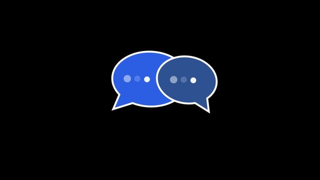 Two Dark bule and light bule Speech Bubbles with Red Outline Ellipses on White Background communication conversation. Speech bubbles white background for communication, conversation.