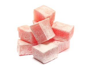 Turkish delight isolated on white background