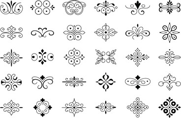 Collection of vintage swirls and elegant ornamental flourishes