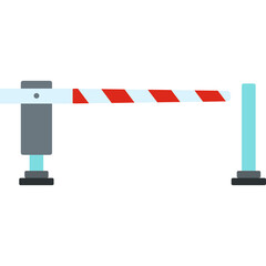 Barrier Gate With Red And White Stripes In A Straight Line On A Transparent Background Representing Access Control And Security