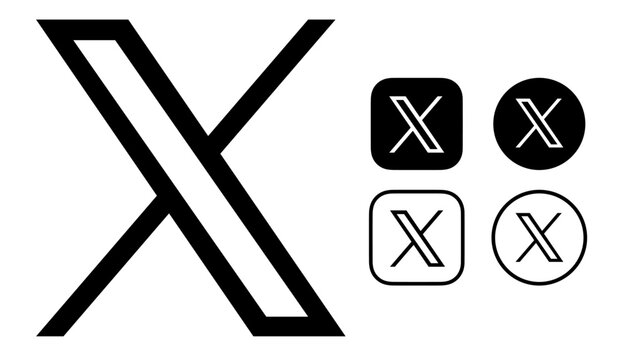 X Twitter LLogo Icon Vector Set