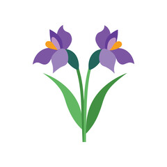 Naklejka premium iris flower pair flat vector illustration