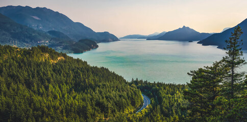 Scenic Lake and Forest Landscape in Squamish British Columbia