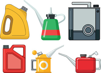 Oil Can Flat Vector Illustration