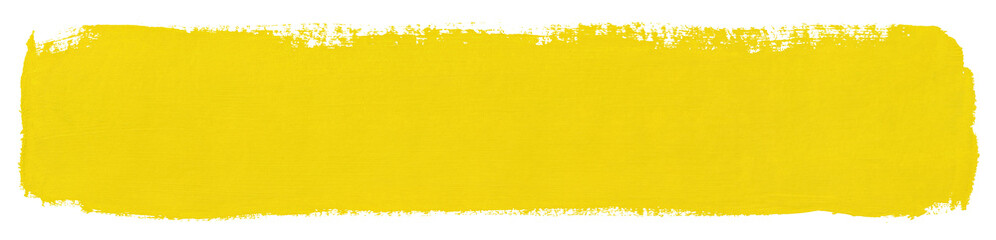 Plakat Yellow brush stroke of paint isolated on transparent background