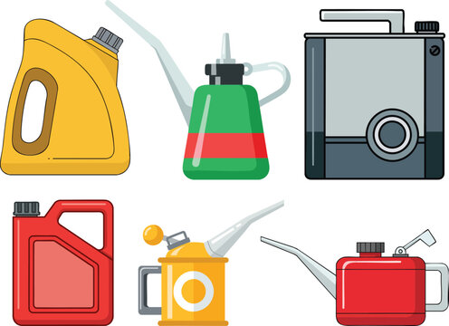 Oil Can Flat Vector Illustration