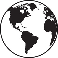 Obraz premium A vector illustration of the world map showing continents like America, Europe, and Asia as a globe for global business and travel geography