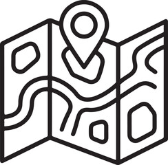 Map and location symbols set. Mapping icon collection. Geolocation map path distance.
