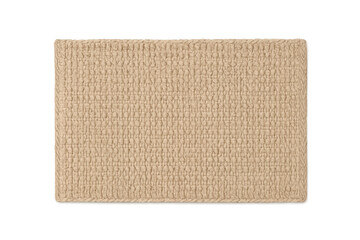 Beige woven textile mat with transparent background