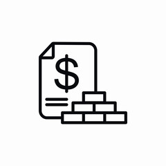 bricks construction budget document icon sign vector