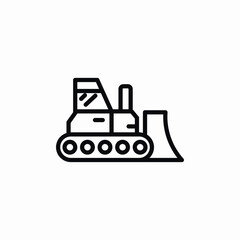 bulldozer construction icon sign vector