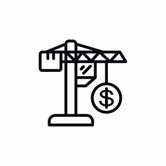 crane hook money icon sign vector