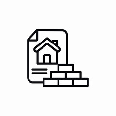 house construction bricks document icon sign vector