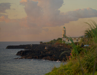 view of the sunset near seashore at moroni Island in Comores