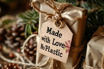 Eco-Friendly Gift Wrapped with Made with Love, No Plastic Tag