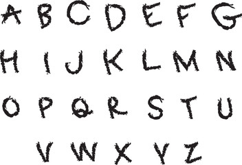 Black Brush Stroke Alphabet Letters A to Z Uppercase Hand Drawn Isolated Keywords: alphabet, letters, uppercase, a to z, brush stroke, hand drawn