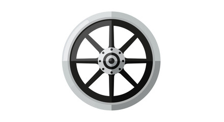 Obraz premium A classic wheel design rendered with simple shapes and gray tones