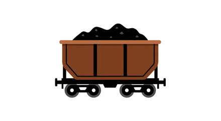 A Vector Illustration of a Coal Car for Mining or Industrial Usage