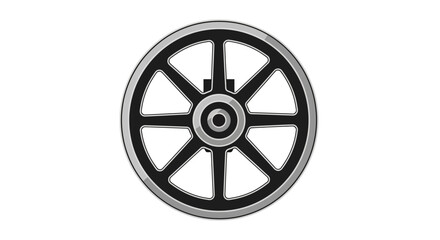 Obraz premium Isolated wagon wheel illustration in black and gray for various designs