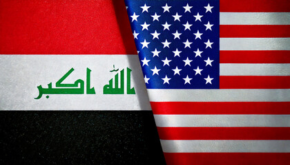 アメリカの国旗とイラクの国旗(USA Flag & Iraq flag.)
