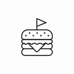 burger flag icon sign vector