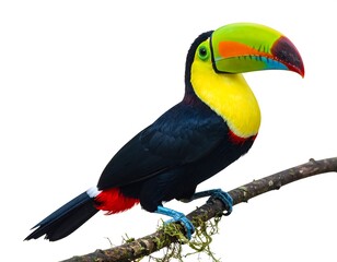 Fototapeta premium Colorful Toucan on Branch A Vibrant Tropical Bird Perch