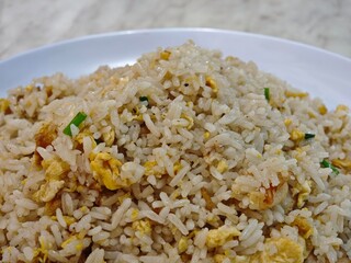 Seafood fried rice with chinese style cooking.