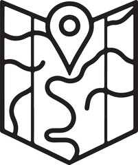 gps screen device icon in outline style , navigation map monitor icon sign vector illustration .
