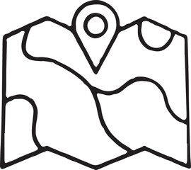 Minimal Navigation Icons. Line style icons of minimal navigation: single location pin
