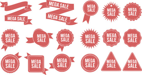 Fototapeta premium Black Friday Discount Price Tag Silhouette Set - Geometric Vector Badges for Mega Sale & Offer Label Collection