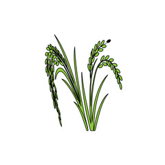 Green Rice Plant Symbol