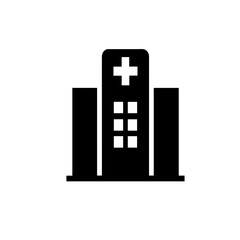 Fototapeta premium Hospital building glyph icon