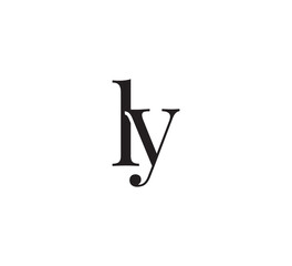 Elegant Monogram Logo, Classic Serif Initial Letters Design, Vintage Luxury Typography Emblem ly