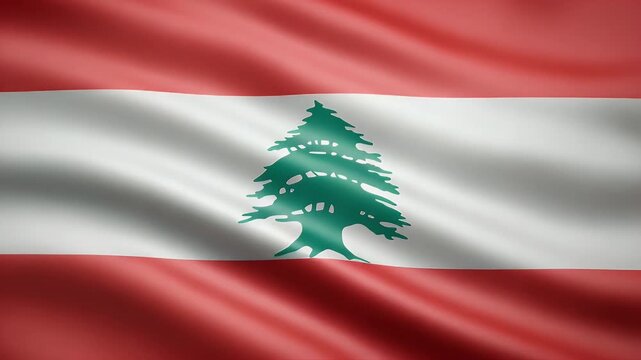 Waving Lebanese flag animation with vibrant colors and dynamic movement perfect for independence day videos and patriotic projects